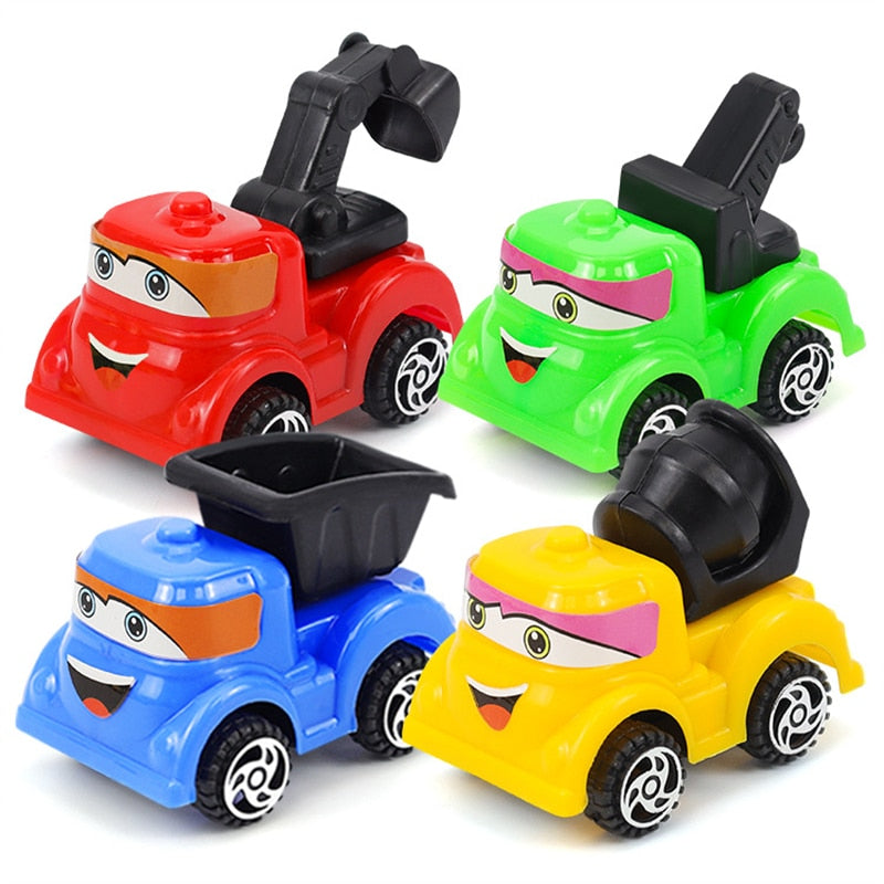 City Sanitation Vehicle Car Toys 4PCS/Set Retro Classic Pull Back Car