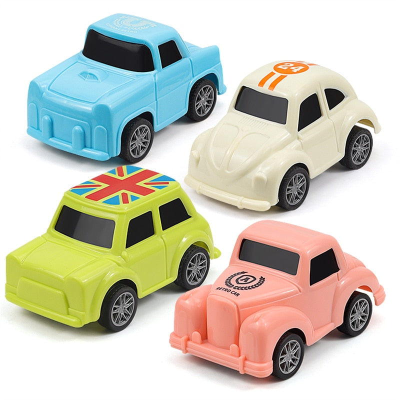 City Sanitation Vehicle Car Toys 4PCS/Set Retro Classic Pull Back Car