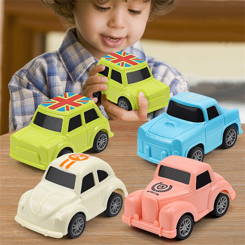 City Sanitation Vehicle Car Toys 4PCS/Set Retro Classic Pull Back Car