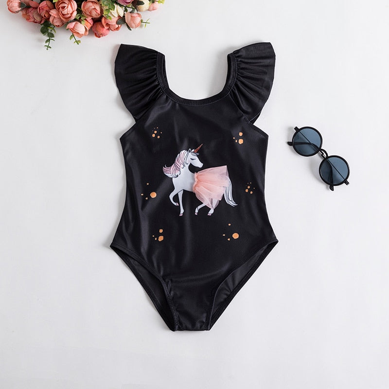 Girls Swimwear 1 2 3 4 Years Kids Swimsuit One Piece Flower Print