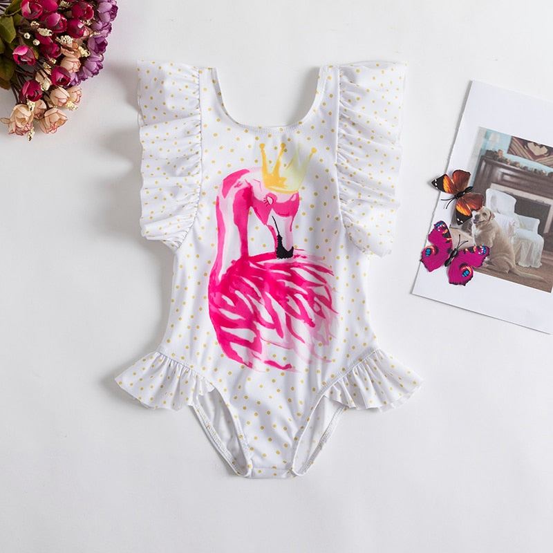 Girls Swimwear 1 2 3 4 Years Kids Swimsuit One Piece Flower Print