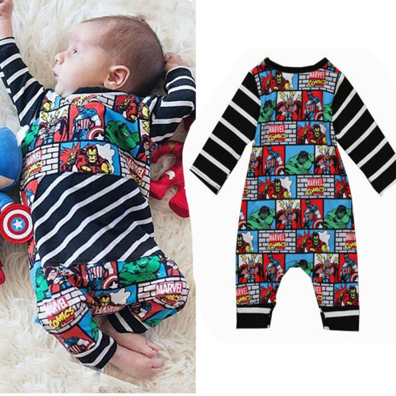 Marvel Superhero Romper Jumpsuit 0-24M