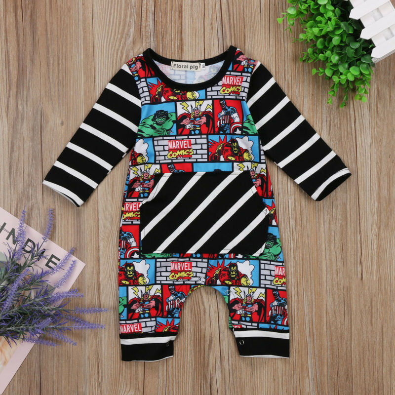 Marvel Superhero Romper Jumpsuit 0-24M