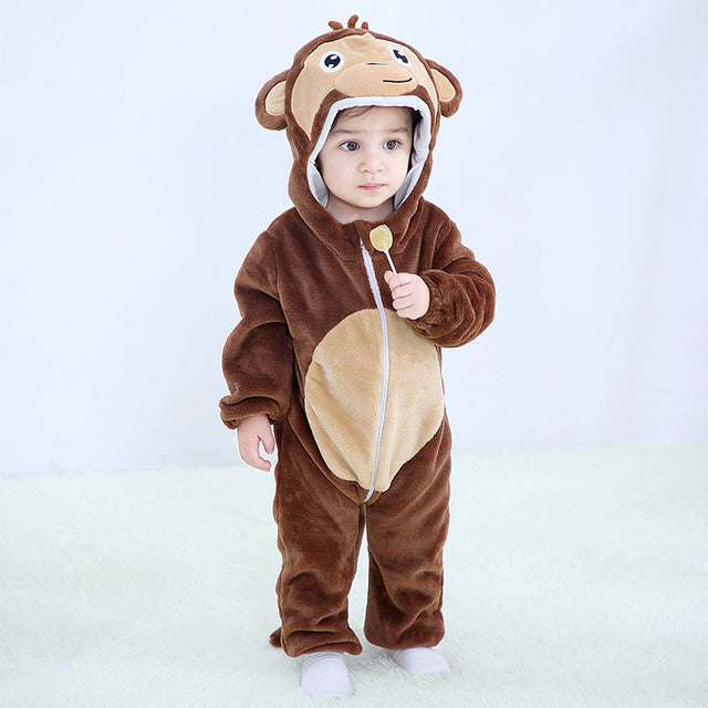 Animal Cartoon Romper Hooded Lion Monkey Toddler Cosplay Clothes