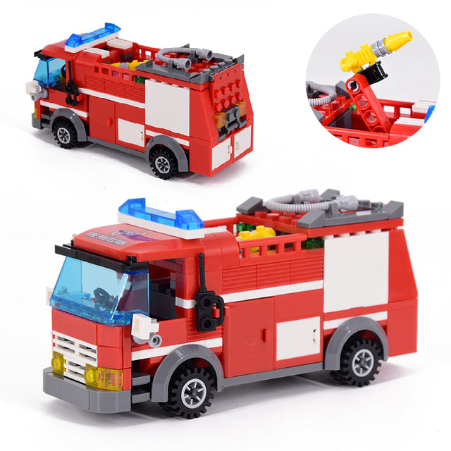 New City Fire Fighting Truck Car Vehicle Police Building Block Toys