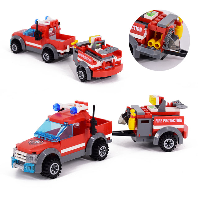 New City Fire Fighting Truck Car Vehicle Police Building Block Toys