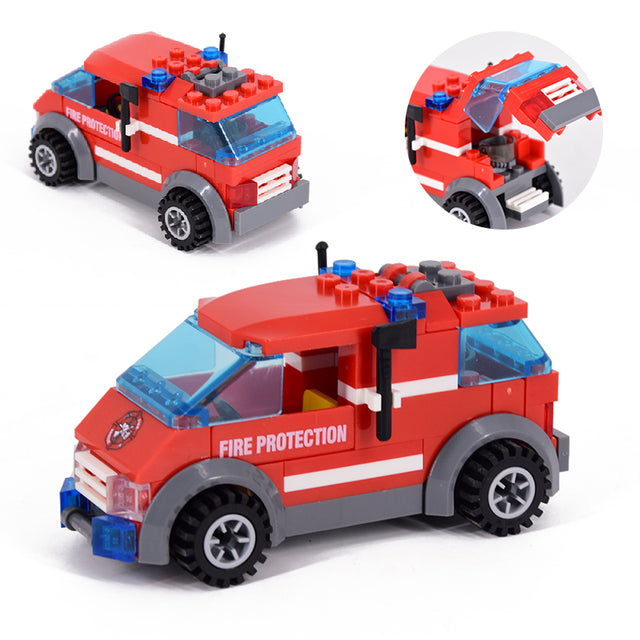 New City Fire Fighting Truck Car Vehicle Police Building Block Toys