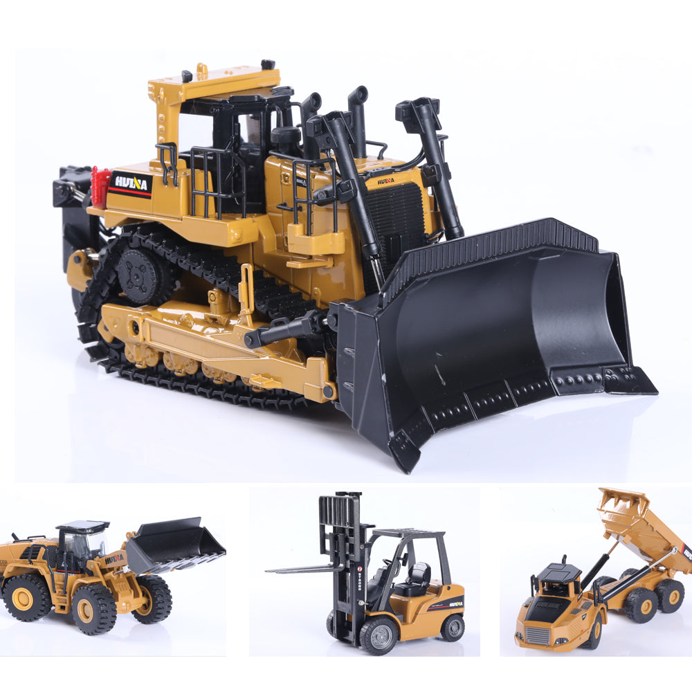 1:50 Die-Cast Alloy Vehicle Car Dump Truck Bulldozer Wheel Loader Excavator