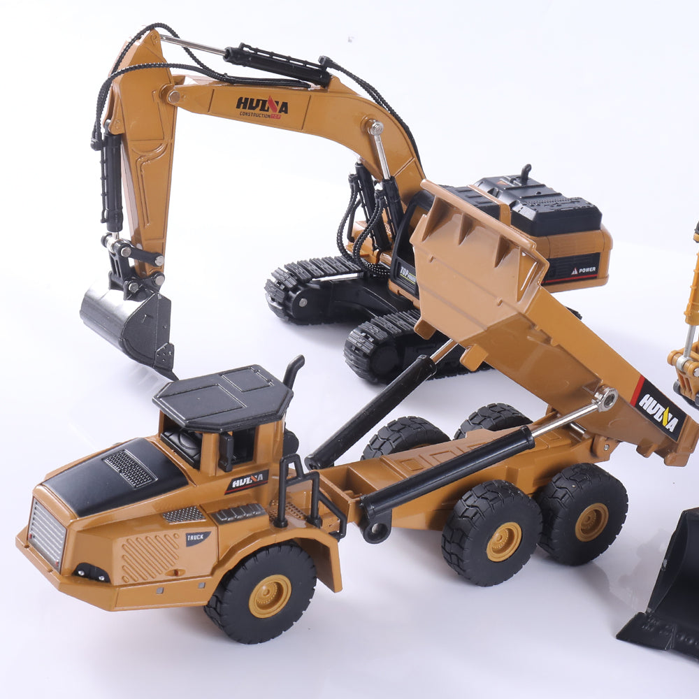 1:50 Die-Cast Alloy Vehicle Car Dump Truck Bulldozer Wheel Loader Excavator