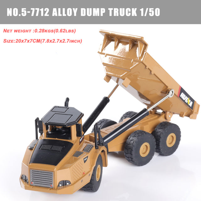 1:50 Die-Cast Alloy Vehicle Car Dump Truck Bulldozer Wheel Loader Excavator