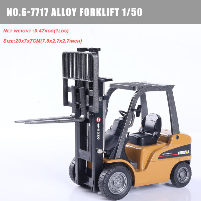 1:50 Die-Cast Alloy Vehicle Car Dump Truck Bulldozer Wheel Loader Excavator