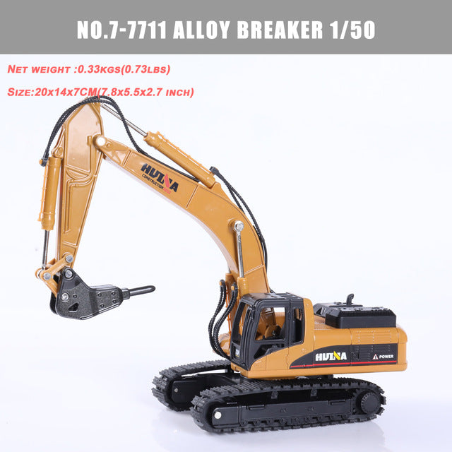 1:50 Die-Cast Alloy Vehicle Car Dump Truck Bulldozer Wheel Loader Excavator