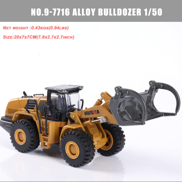 1:50 Die-Cast Alloy Vehicle Car Dump Truck Bulldozer Wheel Loader Excavator