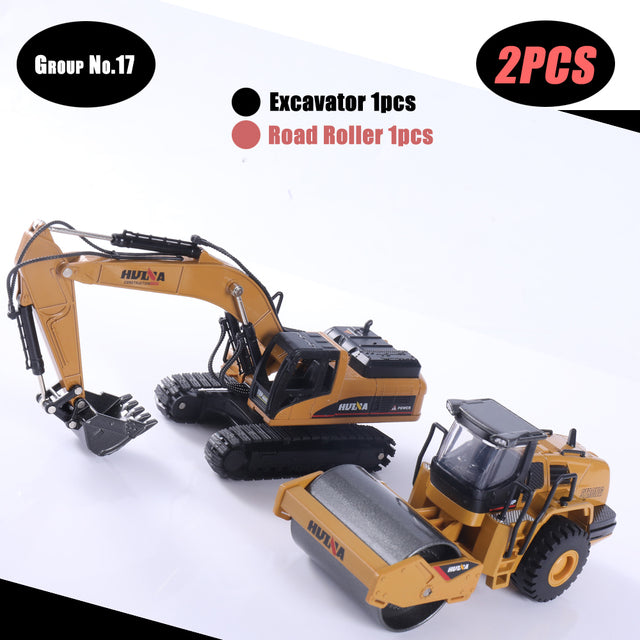 1:50 Die-Cast Alloy Vehicle Car Dump Truck Bulldozer Wheel Loader Excavator