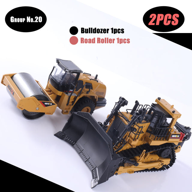 1:50 Die-Cast Alloy Vehicle Car Dump Truck Bulldozer Wheel Loader Excavator