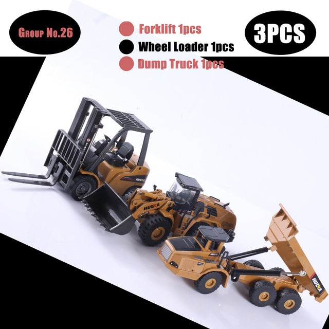 1:50 Die-Cast Alloy Vehicle Car Dump Truck Bulldozer Wheel Loader Excavator