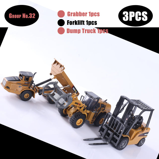 1:50 Die-Cast Alloy Vehicle Car Dump Truck Bulldozer Wheel Loader Excavator