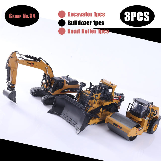 1:50 Die-Cast Alloy Vehicle Car Dump Truck Bulldozer Wheel Loader Excavator