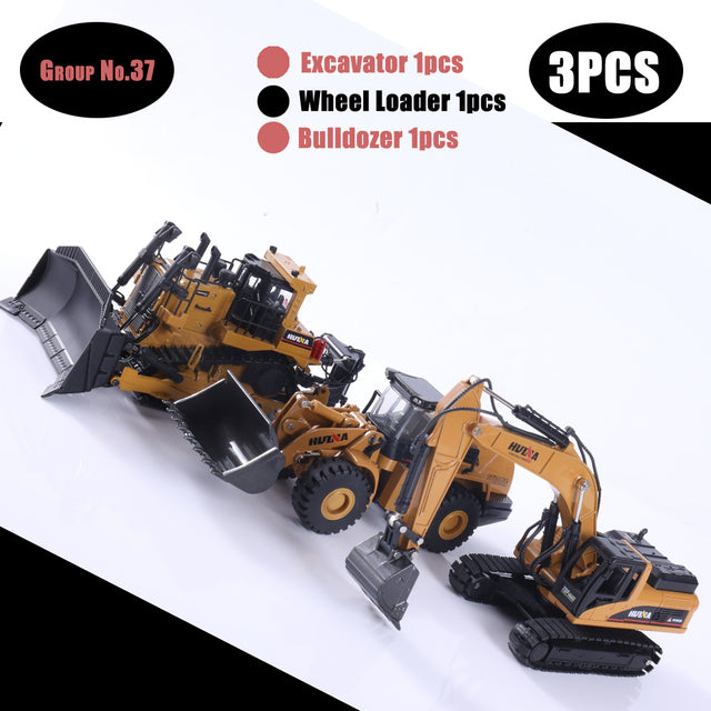 1:50 Die-Cast Alloy Vehicle Car Dump Truck Bulldozer Wheel Loader Excavator