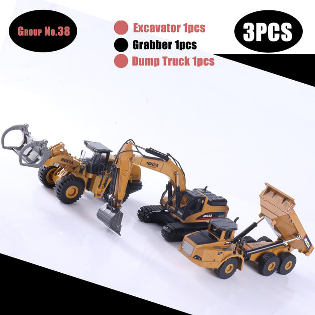 1:50 Die-Cast Alloy Vehicle Car Dump Truck Bulldozer Wheel Loader Excavator