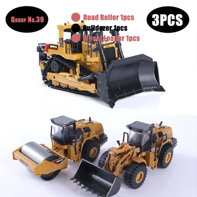 1:50 Die-Cast Alloy Vehicle Car Dump Truck Bulldozer Wheel Loader Excavator