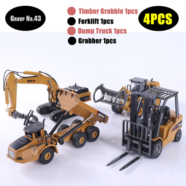 1:50 Die-Cast Alloy Vehicle Car Dump Truck Bulldozer Wheel Loader Excavator