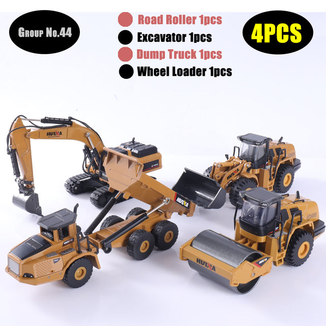 1:50 Die-Cast Alloy Vehicle Car Dump Truck Bulldozer Wheel Loader Excavator