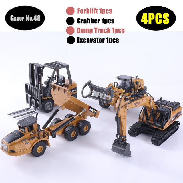 1:50 Die-Cast Alloy Vehicle Car Dump Truck Bulldozer Wheel Loader Excavator