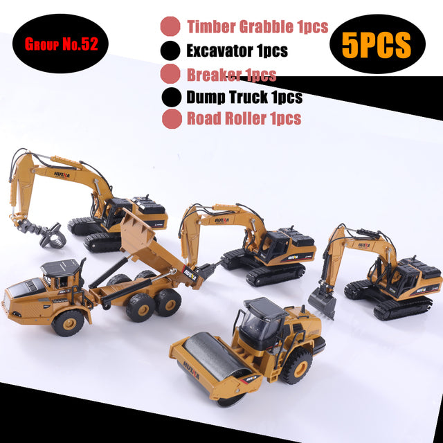 1:50 Die-Cast Alloy Vehicle Car Dump Truck Bulldozer Wheel Loader Excavator