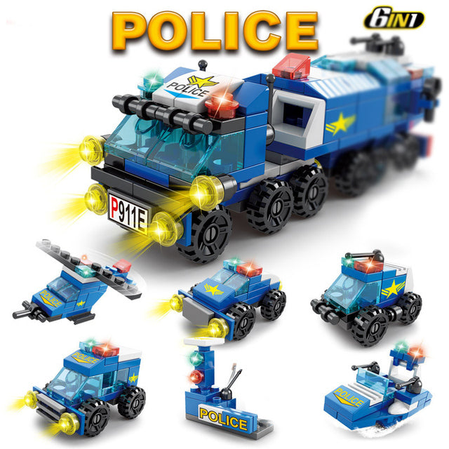 New City Fire Fighting Truck Car Vehicle Police Building Block Toys