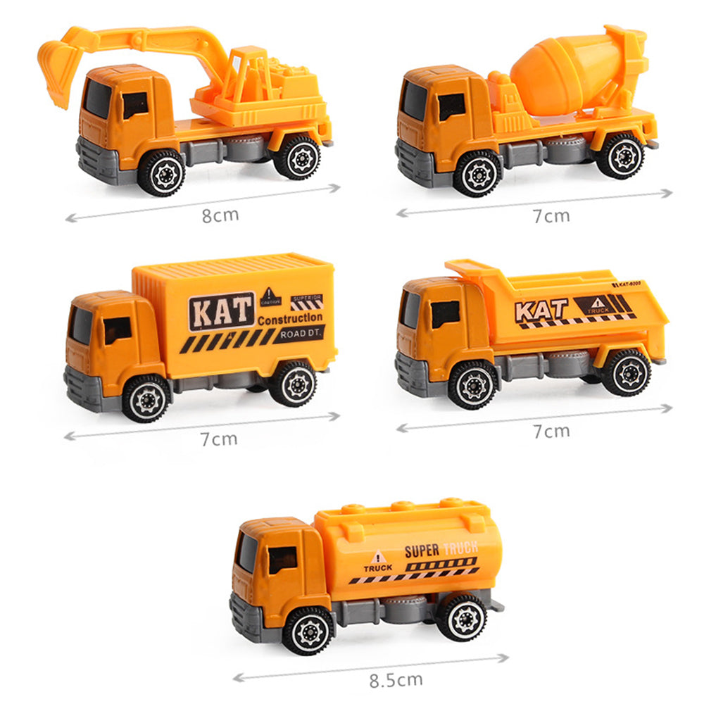 5/6pcs Alloy Diecast Engineering Car Models Fire Fighting Truck