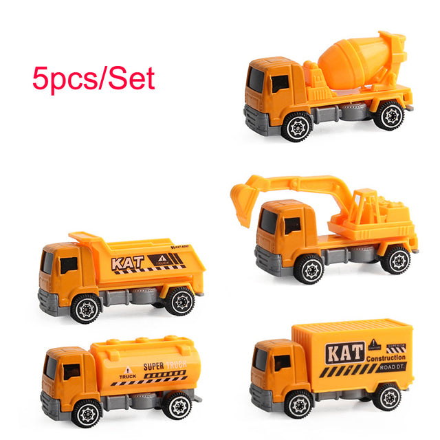 5/6pcs Alloy Diecast Engineering Car Models Fire Fighting Truck