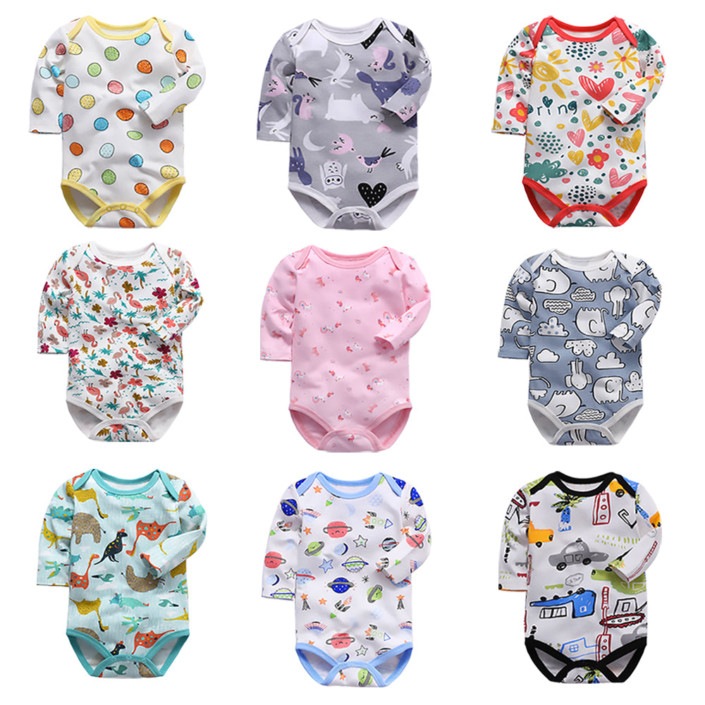 Newborn Bodysuit Long Sleeve Cotton Printing Jumpsuit 1pcs 0-24 Months