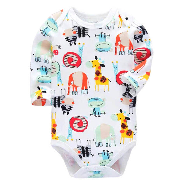 Newborn Bodysuit Long Sleeve Cotton Printing Jumpsuit 1pcs 0-24 Months