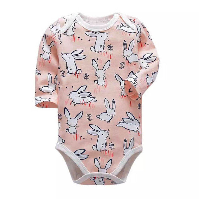 Newborn Bodysuit Long Sleeve Cotton Printing Jumpsuit 1pcs 0-24 Months