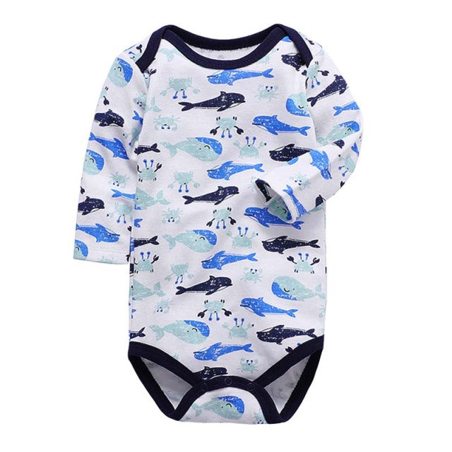 Newborn Bodysuit Long Sleeve Cotton Printing Jumpsuit 1pcs 0-24 Months