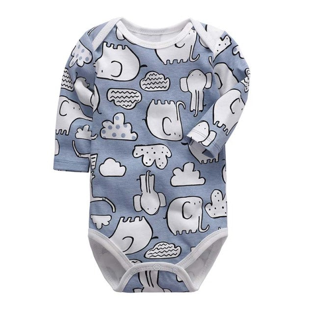 Newborn Bodysuit Long Sleeve Cotton Printing Jumpsuit 1pcs 0-24 Months