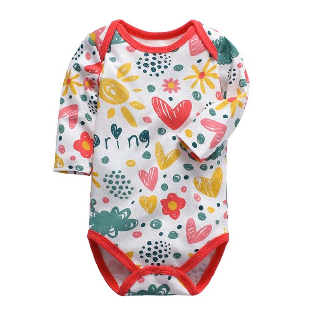 Newborn Bodysuit Long Sleeve Cotton Printing Jumpsuit 1pcs 0-24 Months