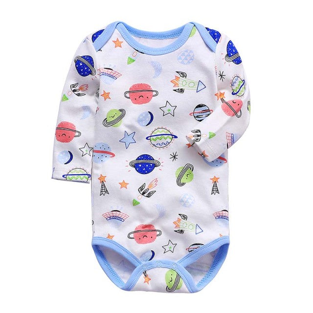 Newborn Bodysuit Long Sleeve Cotton Printing Jumpsuit 1pcs 0-24 Months