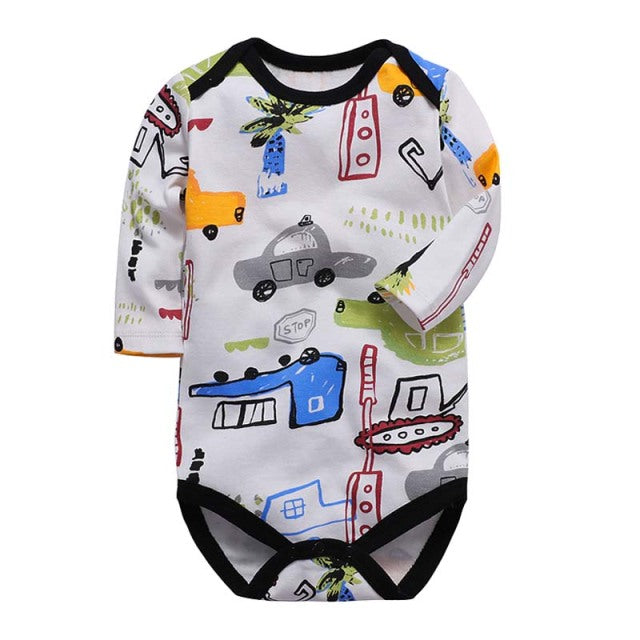 Newborn Bodysuit Long Sleeve Cotton Printing Jumpsuit 1pcs 0-24 Months