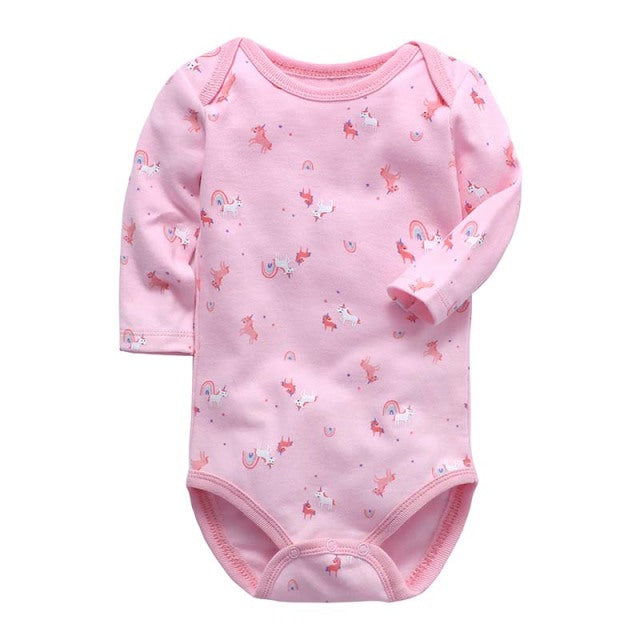 Newborn Bodysuit Long Sleeve Cotton Printing Jumpsuit 1pcs 0-24 Months