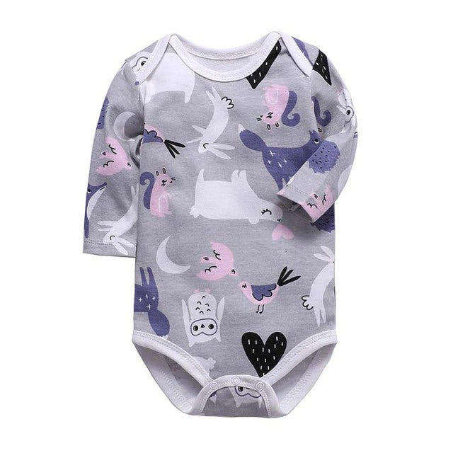 Newborn Bodysuit Long Sleeve Cotton Printing Jumpsuit 1pcs 0-24 Months