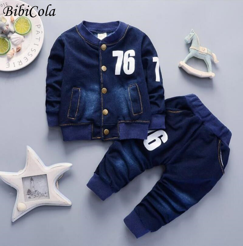 Autumn Spring Cotton Tracksuits Denim Set