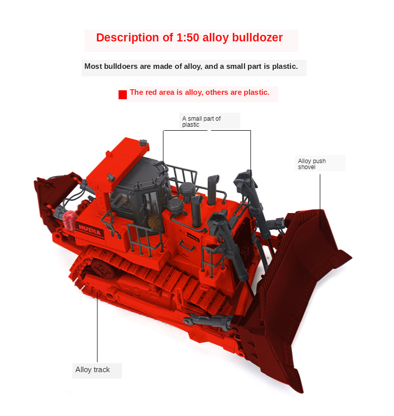 1:50 Die-Cast Alloy Vehicle Car Dump Truck Bulldozer Wheel Loader Excavator