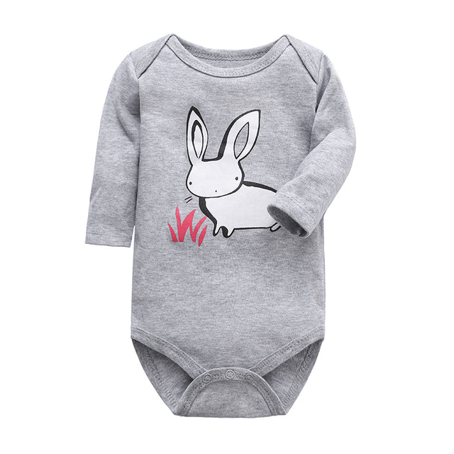 Newborn Bodysuit Long Sleeve Cotton Printing Jumpsuit 1pcs 0-24 Months