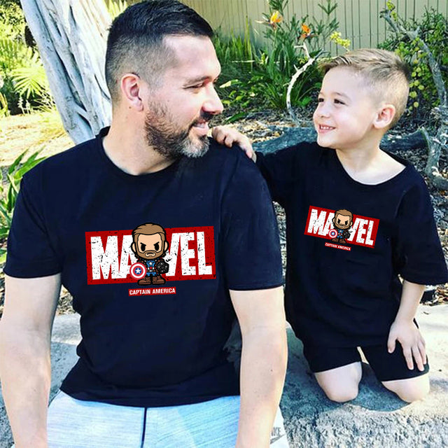 Family Matching Clothes Fashion Marvel T-shirt Daddy And Me Outfits