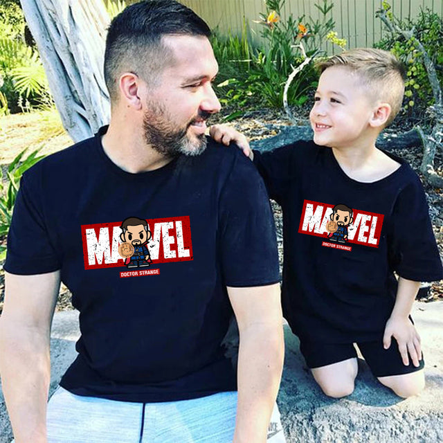 Family Matching Clothes Fashion Marvel T-shirt Daddy And Me Outfits