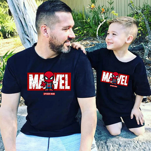 Family Matching Clothes Fashion Marvel T-shirt Daddy And Me Outfits