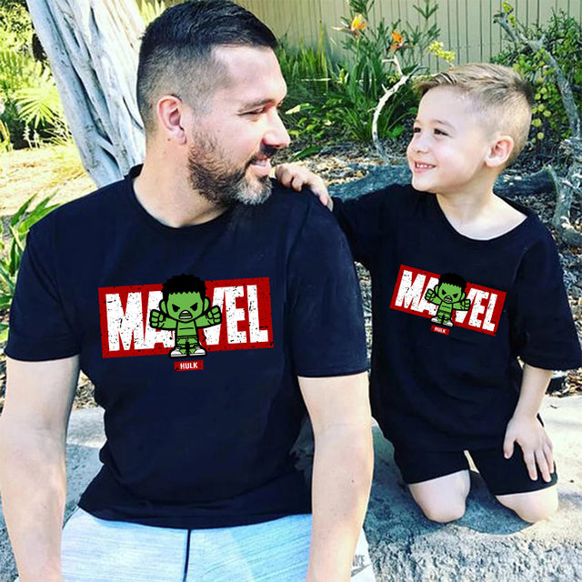 Family Matching Clothes Fashion Marvel T-shirt Daddy And Me Outfits