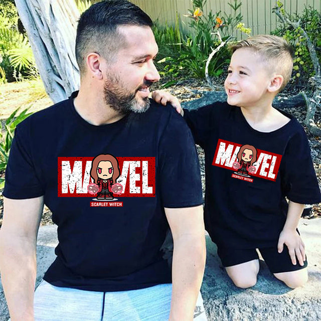 Family Matching Clothes Fashion Marvel T-shirt Daddy And Me Outfits